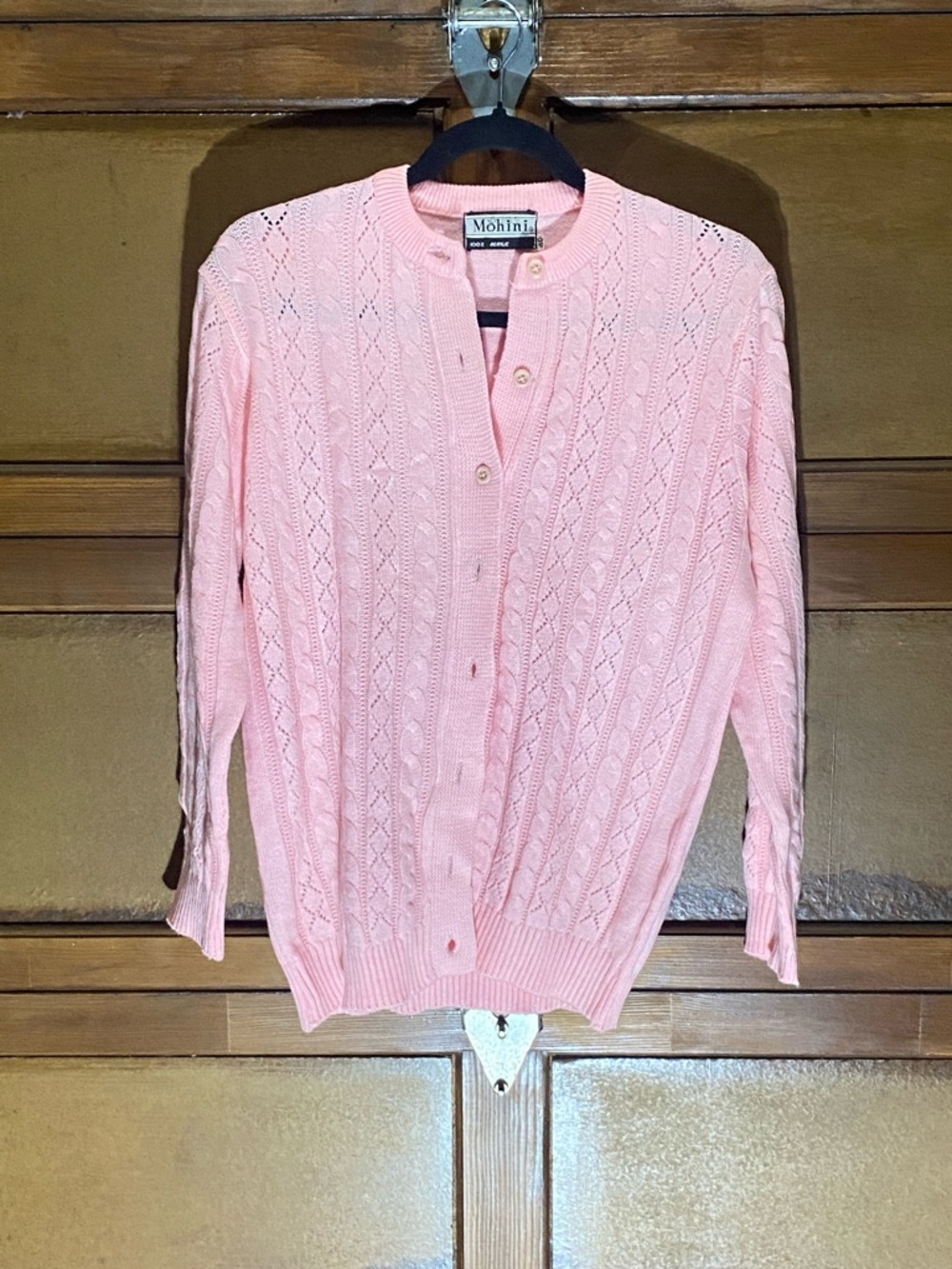 Mohini Women’s Pink Cable Knit Cardigan size 40